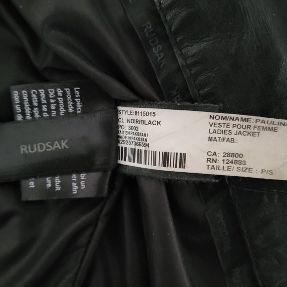 Rudsak short black leather jacket size small - Picture 3 of 7